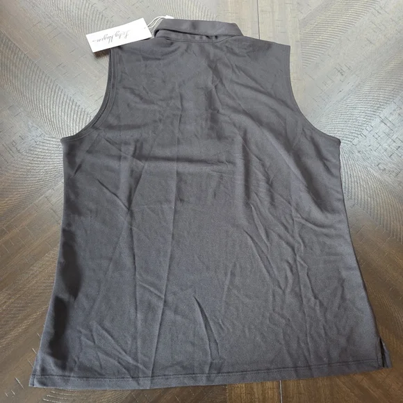 Lady Hagen Women's Medium Black Sleeveless Pique Polo Shirt New Golf Breathable - Picture 8 of 9